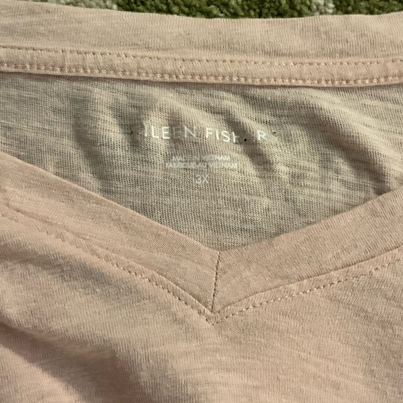 Eileen Fisher Soft Pink Long Sleeve V-Neck Top - Picture 4 of 8